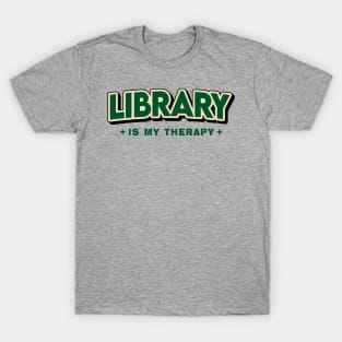 Library Is My Therapy Retro Style T-Shirt